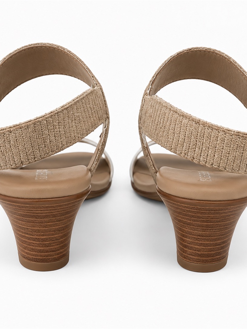 Munro Neutral Two Tone Comfort Sandals Low Heel Ankle Strap 7.5N - Picture 4 of 7